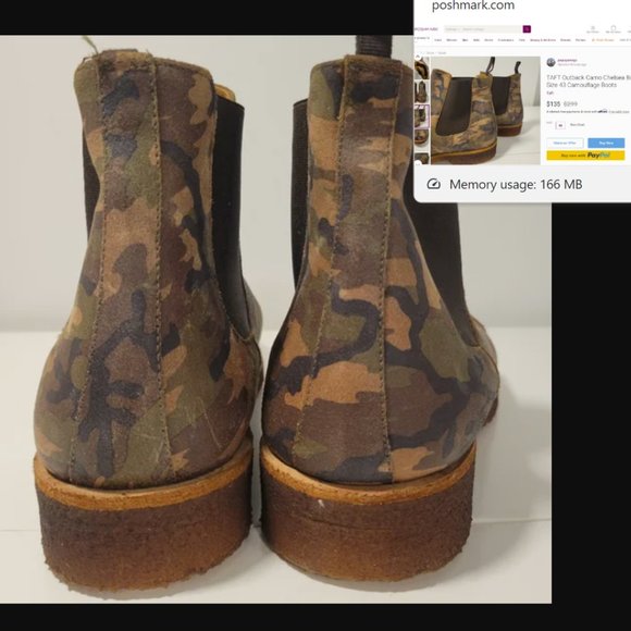 TAFT Outback Camo Chelsea Boots Size 41 Camouflage Boots (8US)